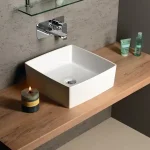 Gyors kiszállítás Sapho CROX 40x40cm öntöttmármávny mosdó, fehér (CX400)Sapho