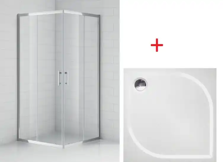 Különleges ajánlat Roltechnik OBS2 90x90 cm szögletes zuhanykabin öntött márvány zuhanytálcával (brillant, transparent, 810-0000051-00-02)Roltechnik