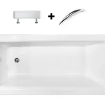Besco TALIA PREMIUM 170x75 cm egyenes kád fejpárnával és kapaszkodóval, fehér WAT-170-PKPBesco Azonnali szállítás