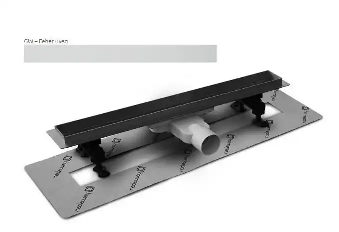 Rendeld meg most Radaway SLIM 75 cm-es rozsdamentes zuhanyfolyóka Fehér üveg ráccsal 5L075S + 5R75SGWRadaway