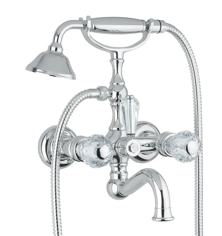 Kiárusítás Bugnatese Arcadia kádcsaptelep zuhanyszettel swarovski fogantyúval, króm/arany 8300KCRDOBugnatese