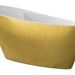 Kedvezmény Besco Keya Glam 165x70 cm szabadonálló kád, goldBesco