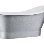 Outlet Besco Gloria Glam 150x66 cm szabadonálló kád, silverBesco
