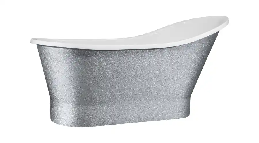 Outlet Besco Gloria Glam 150x66 cm szabadonálló kád, silverBesco