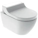 Alacsony ár Geberit AquaClean Tuma Comfort komplett higiéniai berendezés fali WC-vel, fehér üveg betét 146.293.SI.1Geberit