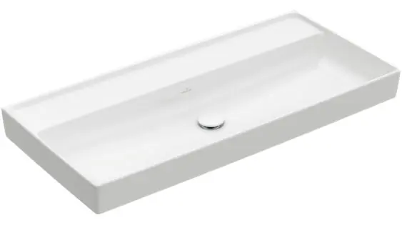 Vásárlói kedvenc Villeroy & Boch Collaro 100x47 cm mosdó, csaplyuk nélkül CeramicPlus felülettel 4A33A3R1 (4A33 A3 R1)Villeroy & Boch