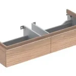 Gyors kiszállítás Geberit iCon alsó szekrény mosdóhoz 120 cm szélességtől, két fiókkal Melaminos faszerkezet/Természetes tölgy 841122000Geberit