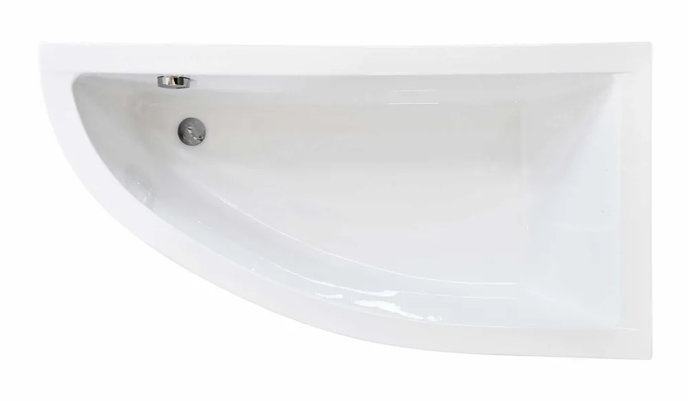 Végkiárusítás Besco PRAKTIKA 140x70 cm jobbos aszimmetrikus kád, fehér WAP-140-NPBesco