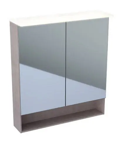 Geberit Acanto tükrös szekrény világítással, két ajtóval 75x83 cm 500.645.00.2Geberit Ne maradj le