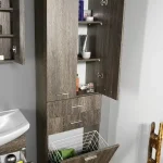 Árcsökkenés AQUALINE ZOJA állószekrény fiókkal, szennyeskosárral, 50x184x2cm, mali wenge 51294Aqualine