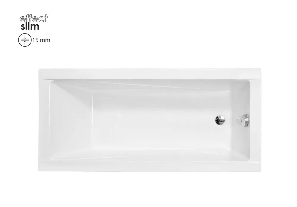Besco MODERN SLIM 160x70 cm egyenes kád, fehér WAM-160-SLBesco Gyors szállítás