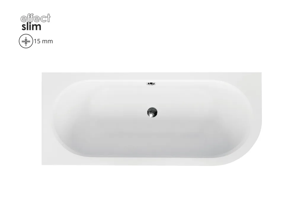 Szuper ajánlat Besco AVITA SLIM 160x75 cm balos aszimmetrikus kád, fehér WAV-160-NLSBesco