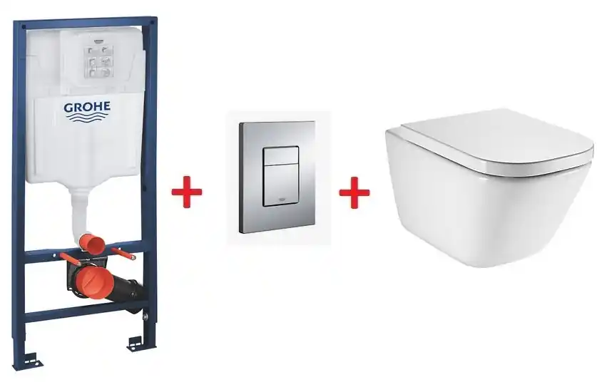Grohe Rapid SL falsík alatti wc tartály komplett szett SZP-GR94 (38528001, 38732000, Roca-A34647L000, Roca-A801470004)Grohe Gyors kiszállítás