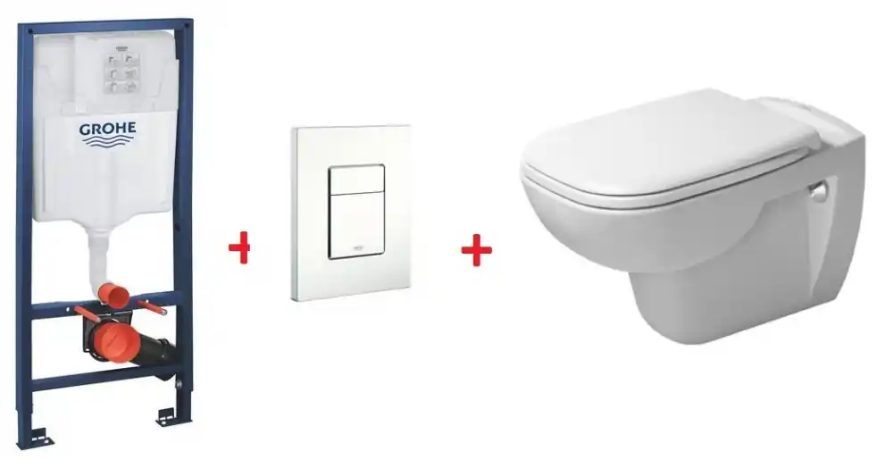 Grohe Rapid SL falsík alatti wc tartály komplett szett SZP-GR52 (38528001, 38732SH0, Duravit-25350900002, Duravit-0067390000)Grohe Akció
