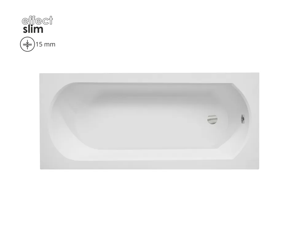 Besco INTRICA SLIM 160x75 cm egyenes kád, fehér WAIN-160-SLBesco Kedvezmény