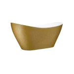 Outlet Besco Viya Glam 160x70 cm-es szabadonálló kád, fehér/arany WMD-160-VZBesco