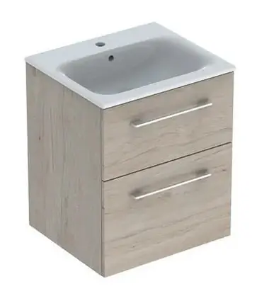 Geberit Selnova Square mosdószekrény két fiókkal, Feketedió hickory világos/Melaminos faszerkezet 55x48 cm 501.235.00.1Geberit Legjobb ár