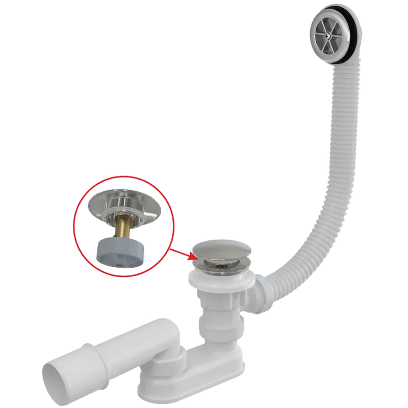 Vedd meg most ALCA (Alcaplast) A505CKM-80 CLICK/CLACK kádszifon készlet, fémAlcaplast
