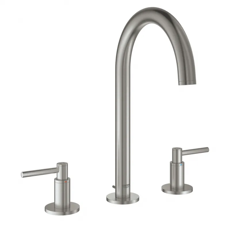 Vásárlói kedvenc Grohe Atrio 3-lyukas mosdócsaptelep M-es méret, matt szuperacél 20009DC3Grohe