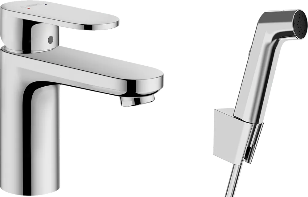 Végkiárusítás Hansgrohe Vernis Blend egykaros mosdócsaptelep 100, bidé kézizuhannyal és 160 cm-es zuhanytömlővel 71215000Hansgrohe