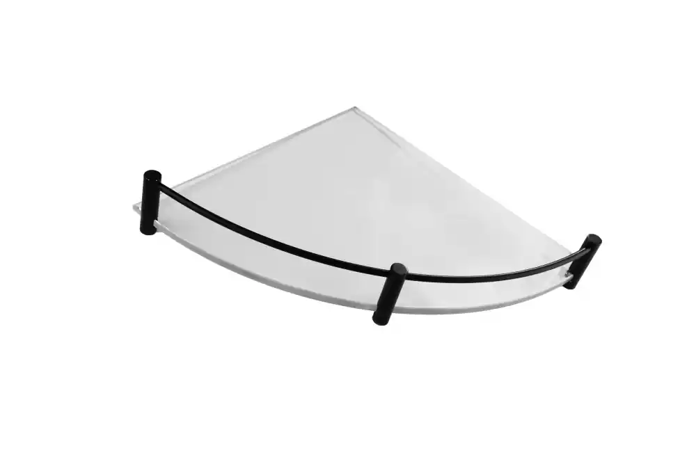 Roltechnik 20x20 cm sarok üvegpolc, matt fekete, satinato (matt) üveg 06229955Roltechnik Árengedmény