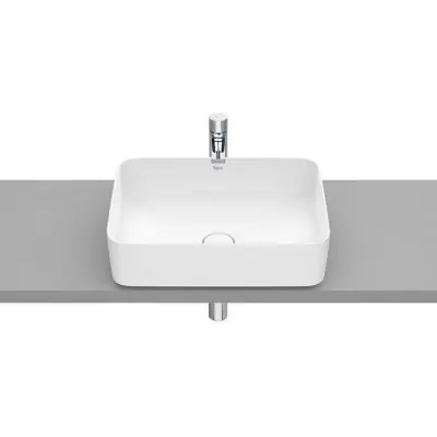 Kihagyhatatlan ajánlat Roca Inspira SQUARE 50x37 cm pultra ültethető FINECERAMIC mosdó matt fehér A327530620Roca