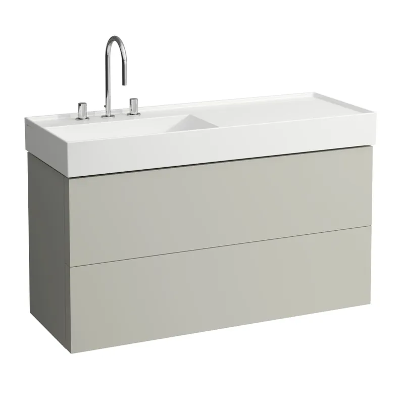 Laufen KARTELL BY LAUFEN alsószekrény, két fiókkal, 813332 tip. mosdóhoz, kavics szürke H4076480336411Laufen Prémium