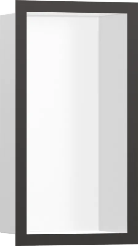 Hansgrohe XtraStoris Individual falfülke matt fehér színben, design kerettel 300/150/100, szálcsiszolt fekete króm 56096340Hansgrohe Biztonságos fizetés