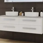 Tboss Lido 120 4F 2M alsószekrény két kerámia mosdóval (magasfényű fehér színben) (K)Tboss Biztonságos fizetés