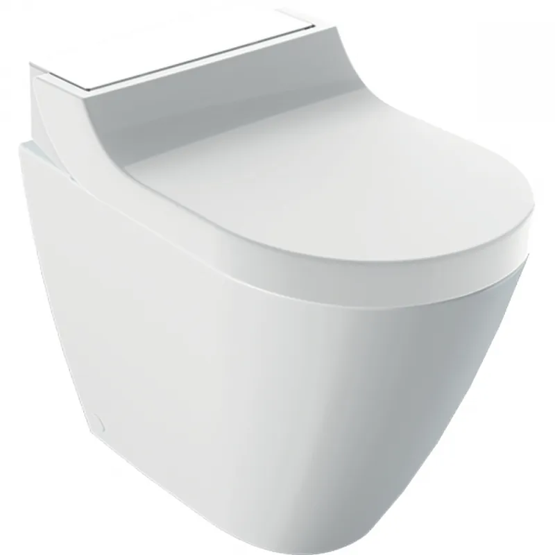Geberit AquaClean Tuma Comfort álló WC komplett higiéniai berendezés, falhoz illeszthető fehér üveg 146.310.SI.1Geberit Biztonságos vásárlás