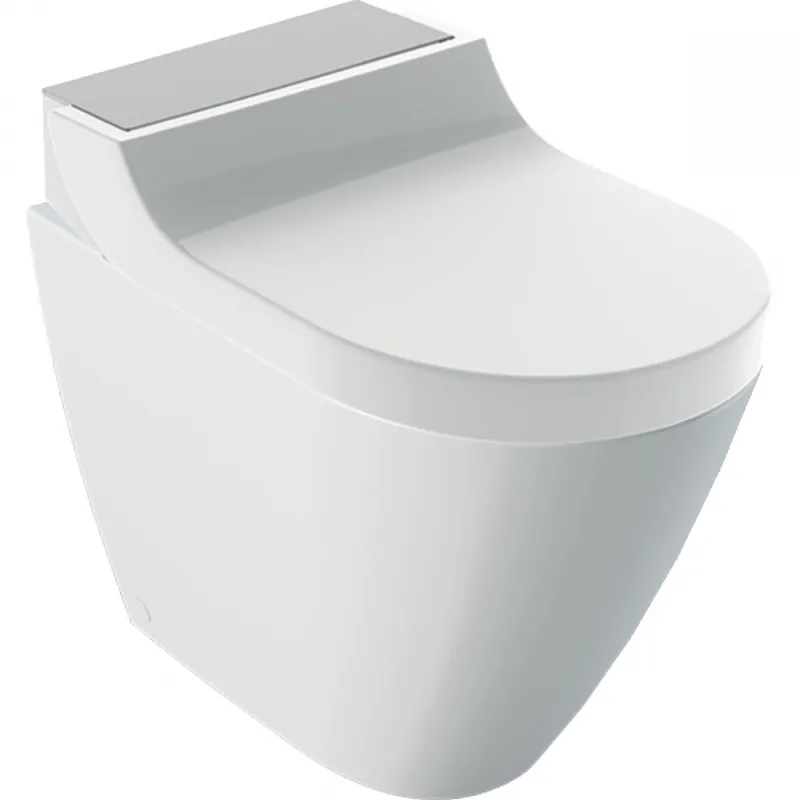 Geberit AquaClean Tuma Comfort álló WC komplett higiéniai berendezés, falhoz illeszthető szálcsiszolt rozsdamentes acél 146.310.FW.1Geberit Legjobb ár