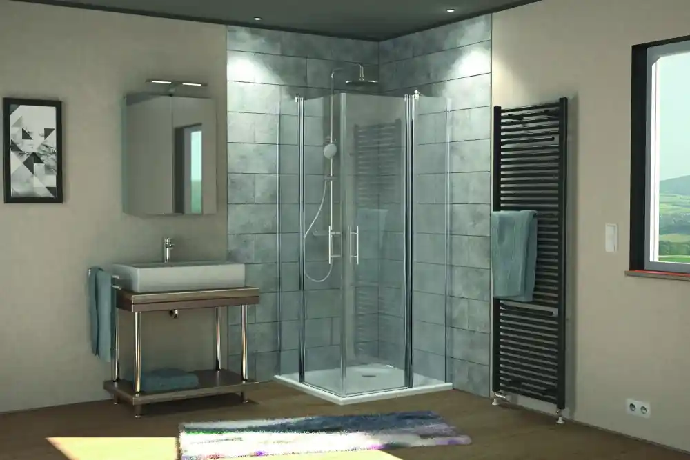 HSK New Style zuhanykabin króm profil, átlátszó üveg 90x90 cm 1425018.41.50HSK Kedvezményes ár