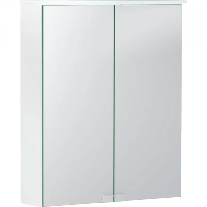 Akciós ár Geberit Option Basic tükrös szekrény világítással, két ajtóval, 56x67.5x14cm, matt lakkozott fehér 500.258.00.1Geberit
