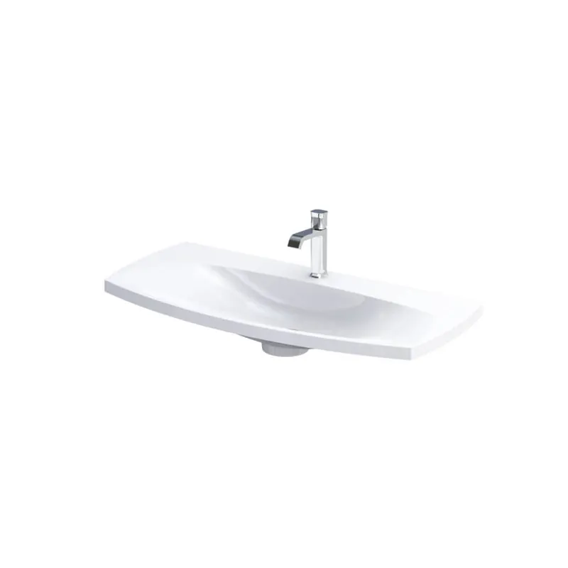 Akció Roltechnik Louis 102x48 cm öntött műmárvány mosdó fényes fehér UME-LU-102-92Roltechnik