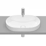 Árengedmény Roca Inspira Round pultba építhető Fineceramic mosdó 55x37 cm, fehér A327527000Roca
