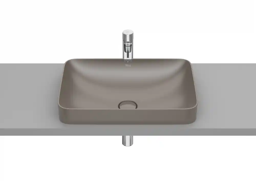 Biztonságos fizetés Roca Inspira SQUARE pultba építhető Fineceramic mosdó 55x37 cm, kávé A327534660Roca