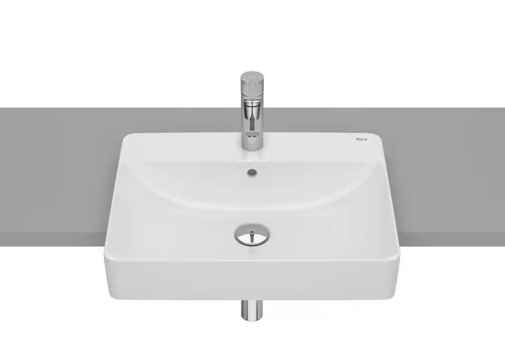 Vásárlói kedvenc Roca Inspira SQUARE félig beépíthető Fineceramic mosdó 55x42 cm, fehér A32753S000Roca