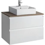 Sapho AQUALINE ALTAIR mosdótartó szekrény pulttal és mosdóval, 78,1cm, fehér/emporio tölgy AI280-01Aqualine Kedvezmény