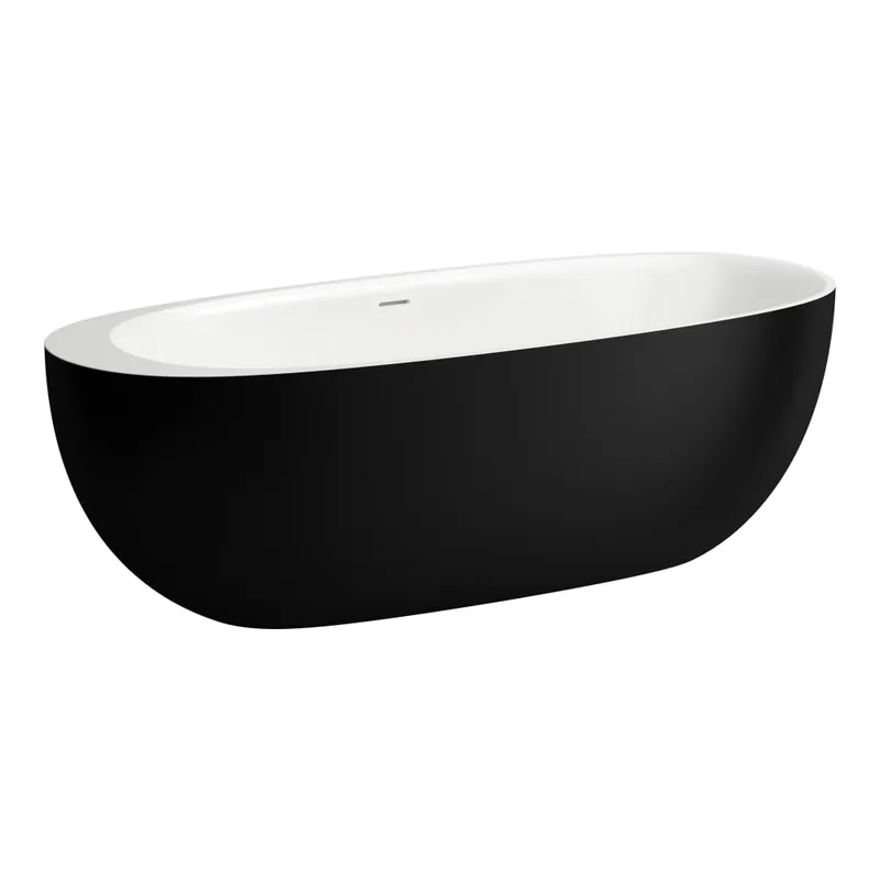 Laufen ILBAGNOALESSI 185x85 cm szabadon álló fürdőkád, matt fekete H2209720650001Laufen Biztonságos fizetés