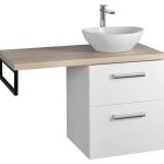 Expressz szállítás Sapho AQUALINE VEGA 97,5cm bútorszett, fehér/platina tölgy VG052-02Aqualine