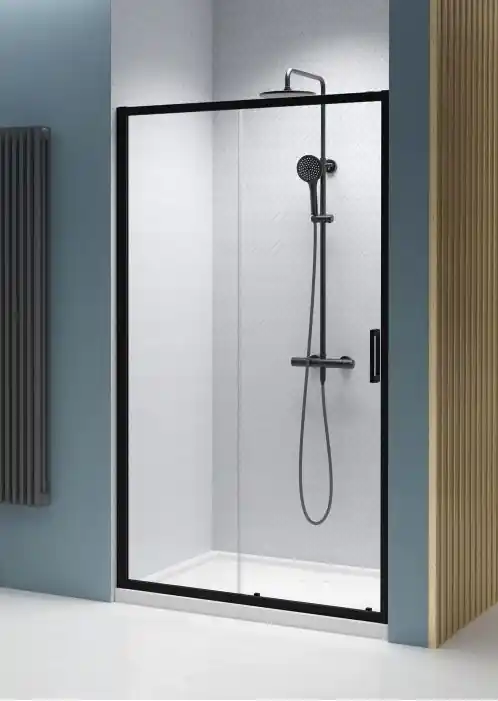 Vásárlói kedvenc Radaway Premium Pro Black DWJ fekete zuhanyajtó balos, 110 cm 1014110-54-01LRadaway