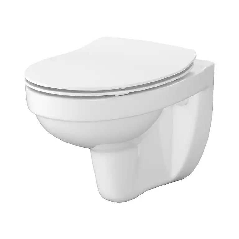 Nézd meg most Cersanit Cersania nyitott peremes fali wc lassú záródású vékony ülőkével S701-566Cersanit