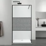 Biztonságos fizetés Sanotechnik SMART zuhanyfal, részben mintás üveggel, matt fekete, 115 cm DC115BSanotechnik