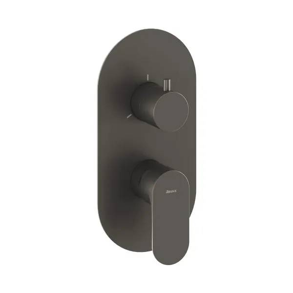 Gyors kiszállítás Ravak Eleganta EL 068.20GB.O3.RB07F Falba süllyesztett csaptelep, háromutas, belső egység nélkül, Graphite Brushed X070334Ravak