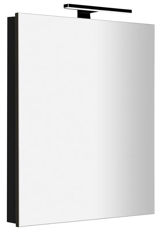 Szezonális akció Sapho GRETA 60x70 cm tükrösszekrény LED világítással, matt fekete GT065-0035Sapho