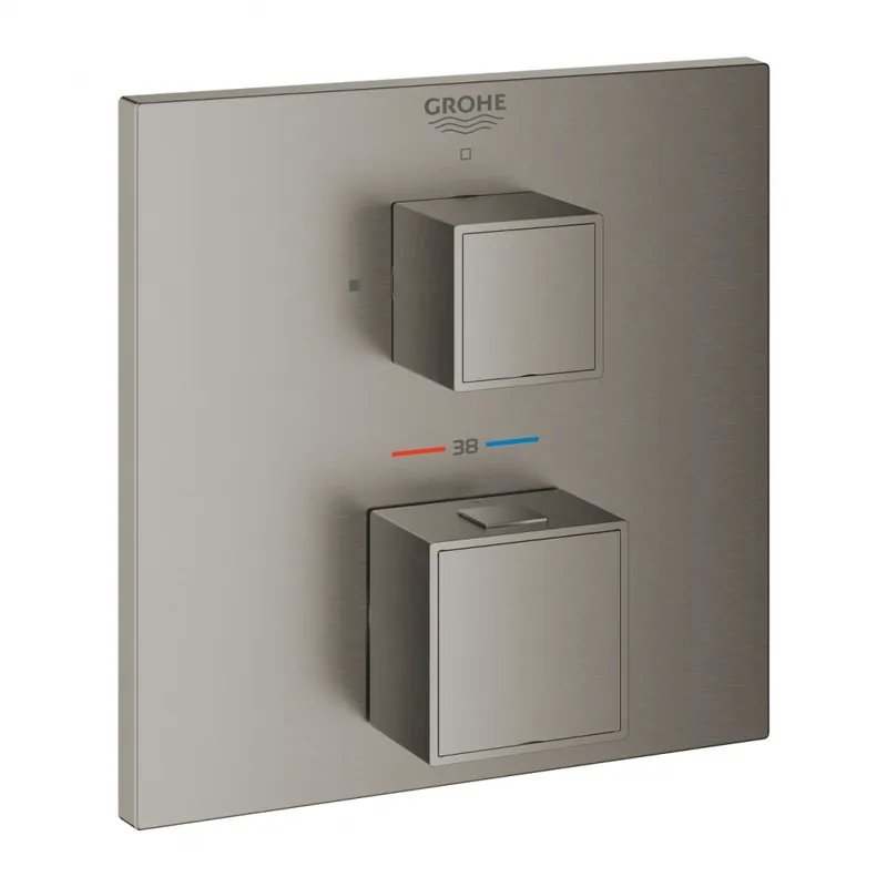 Grohe Grohtherm Cube termosztátos keverő 1 kimenethez elzáró szeleppel, Brushed hard graphite 24153AL0Grohe Végkiárusítás
