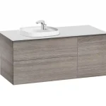 Újdonság Roca Beyond 120 cm balos fürdőszoba bútor beépíthető mosdóval, texturált tölgy A851412402Roca