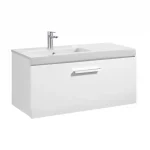 Újdonság Roca Prisma 90 cm fürdőszoba bútor balos mosdóval, fényes fehér A855946806Roca
