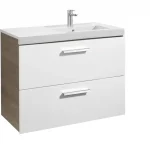 Roca Prisma 90 cm fürdőszoba bútor jobbos mosdóval, fényes fehér/kőris fa A855954322Roca Szuper ajánlat