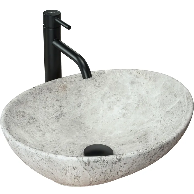 Rea Sofia Stone 41x34,5 cm pultra ültethető mosdó, szürke REA-U0165Rea Expressz szállítás